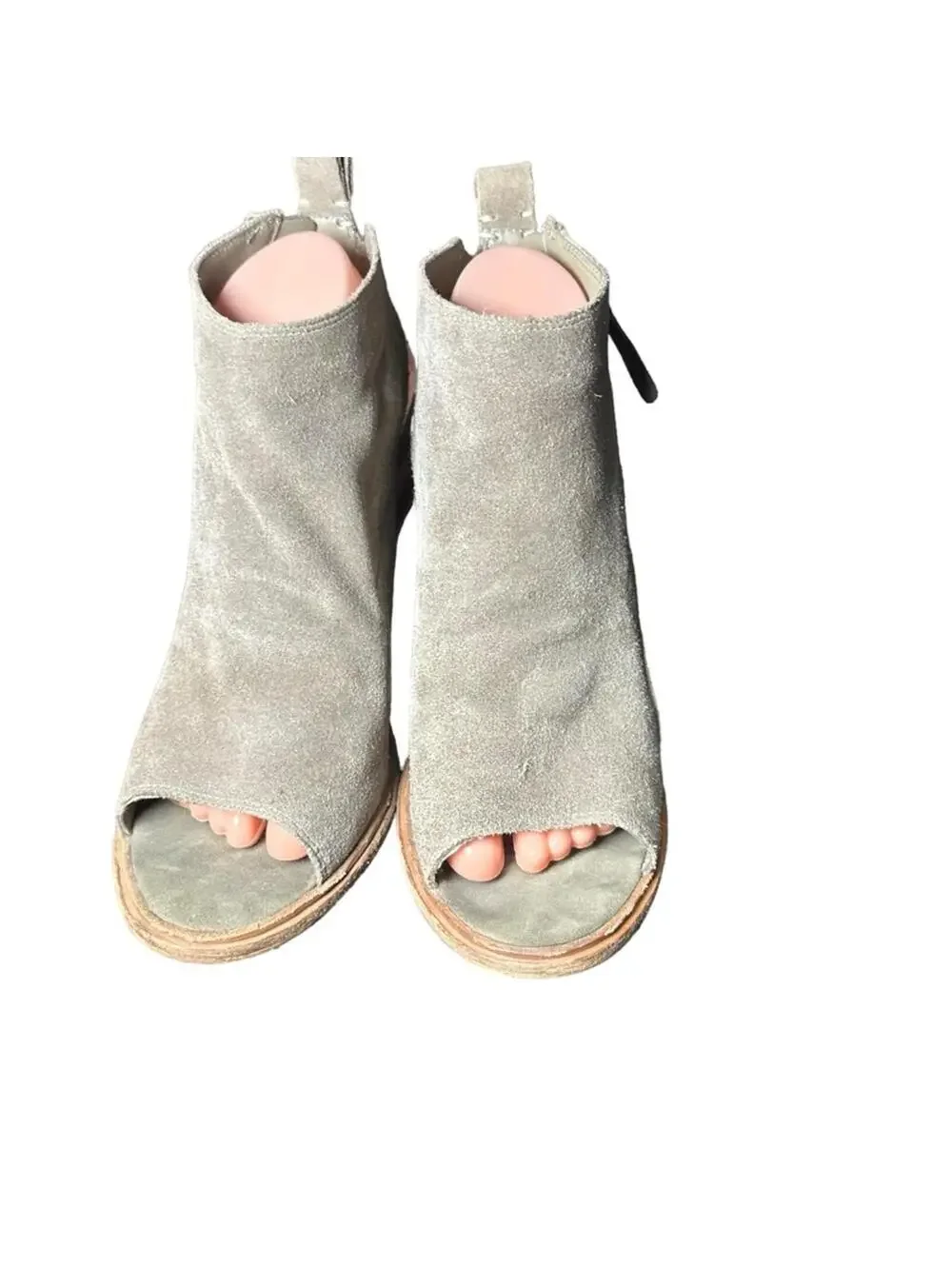 Dolce Vita Phenix Tan Suede Open Toe Booties Size 7.5